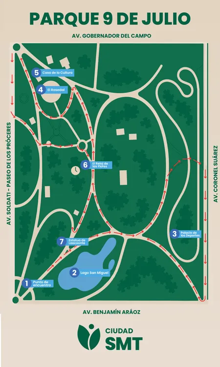 mapa parque 9 de julio bicicleteada