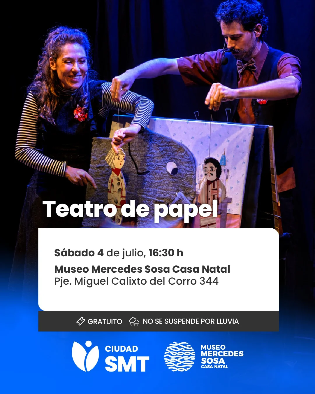 flyer teatro de papel 4 de julio