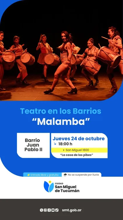 flyer Teatro en los Barrios malamba este si