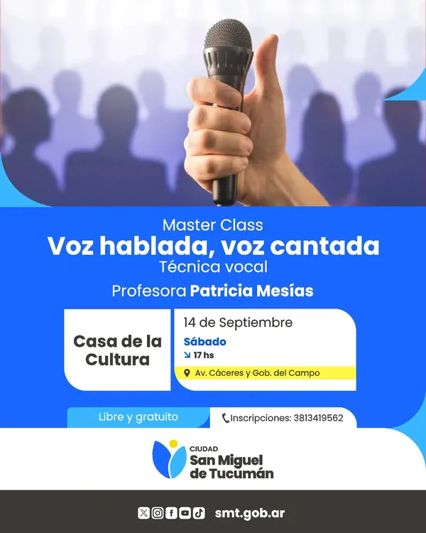 flyer master class de canto