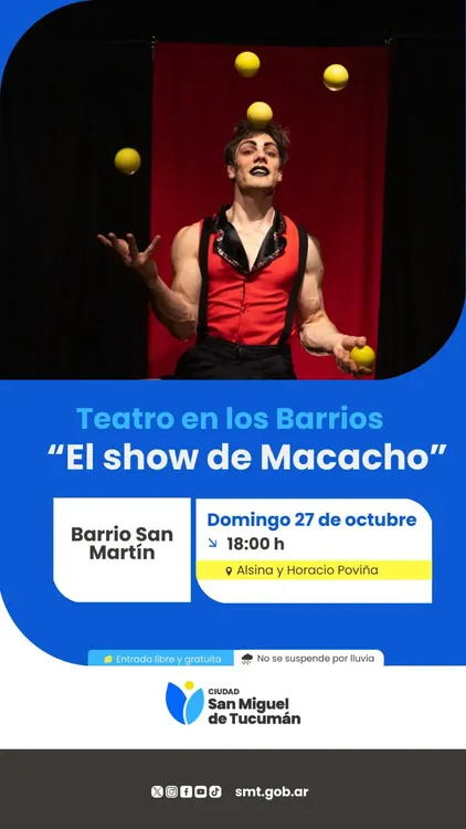 flyer Teatro en los Barrios macacho