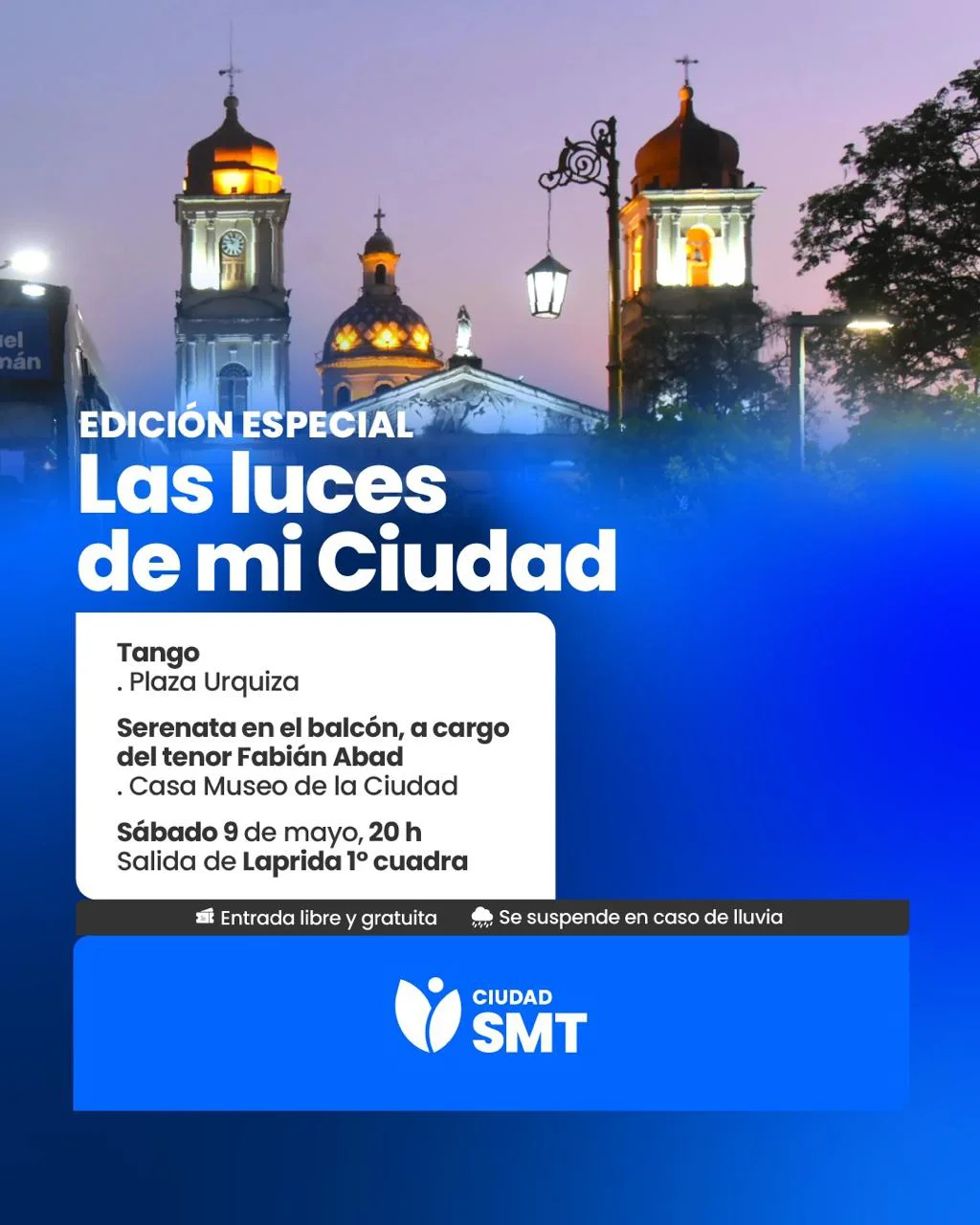 flyer turismo bus Las luces de mi ciudad