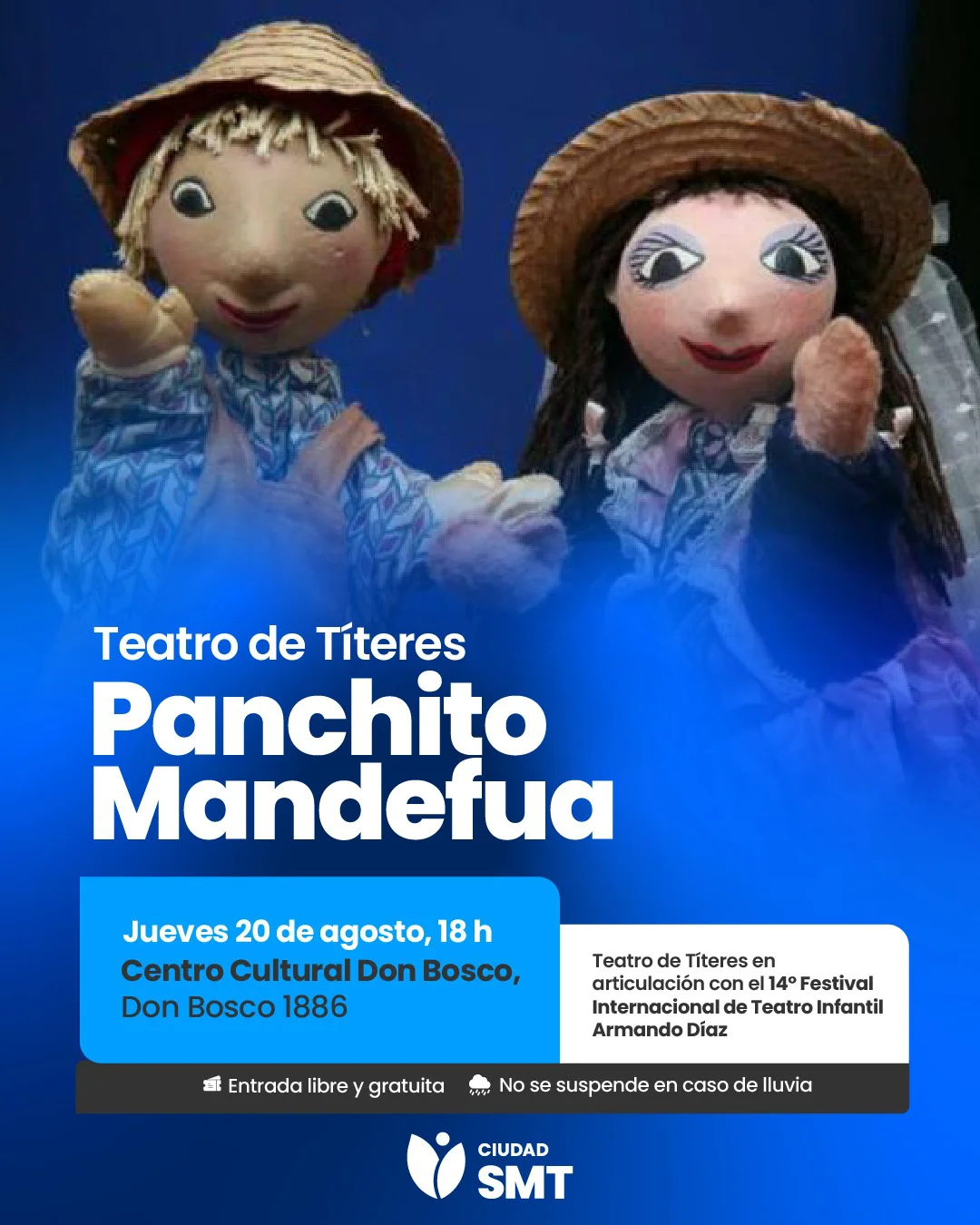Flyer panchito mendefuá teatro en los barrios (JUEVES)