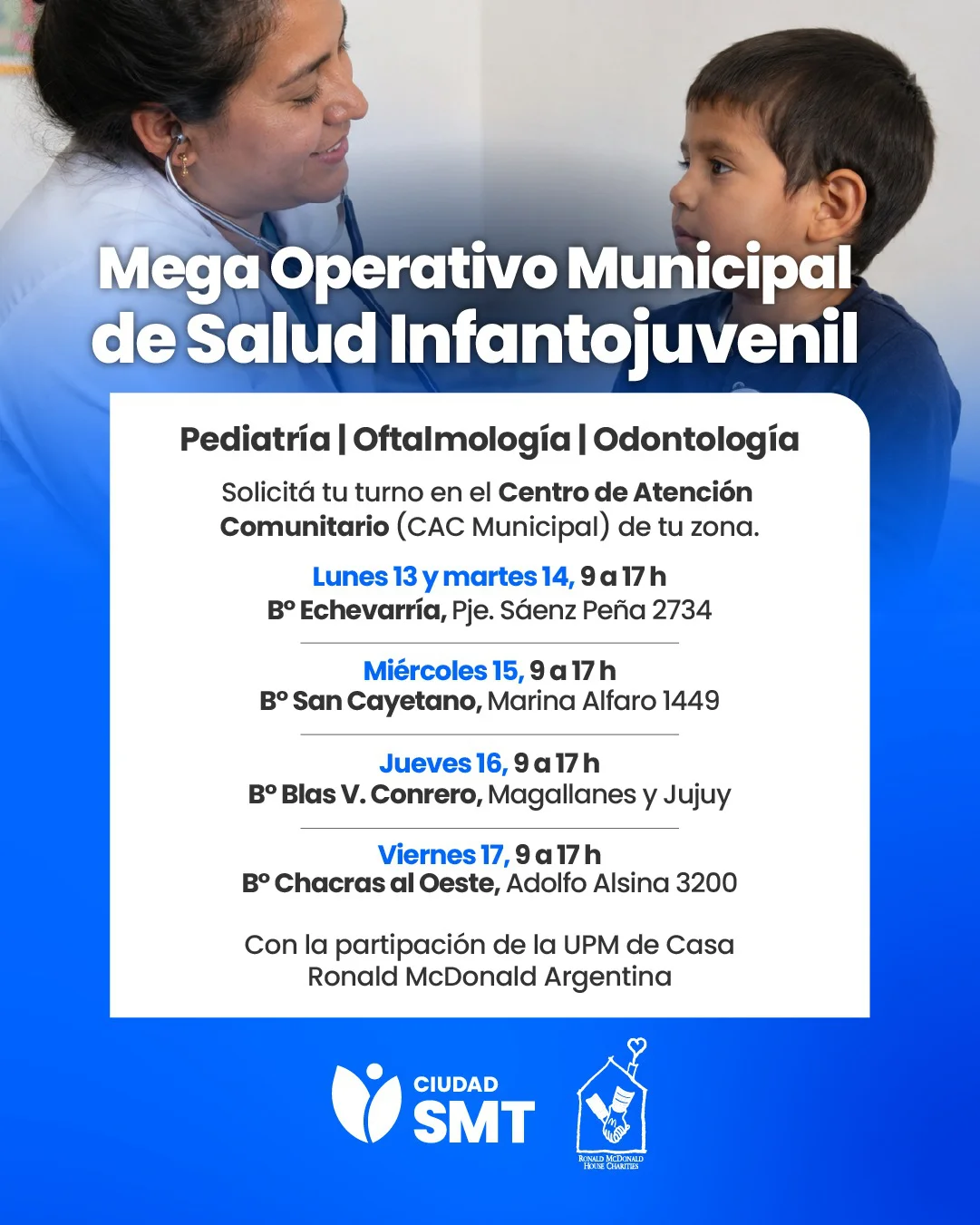 Flyer mega operativo municipal de salud infanto juvenil