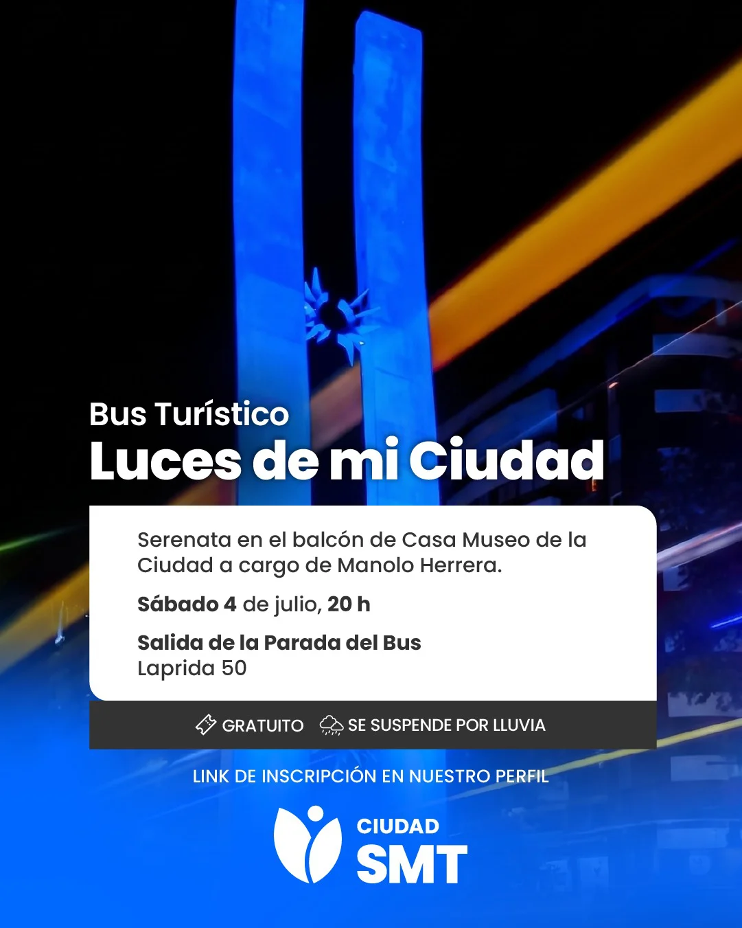 flyer las luces de mi ciudad con serenata 4 de julio