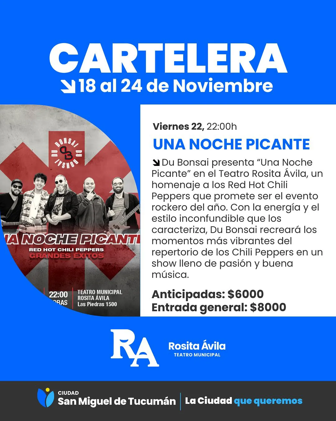 flyer teatro tributo red hot