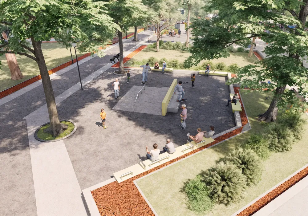 Render Plaza Urquiza zona Skate