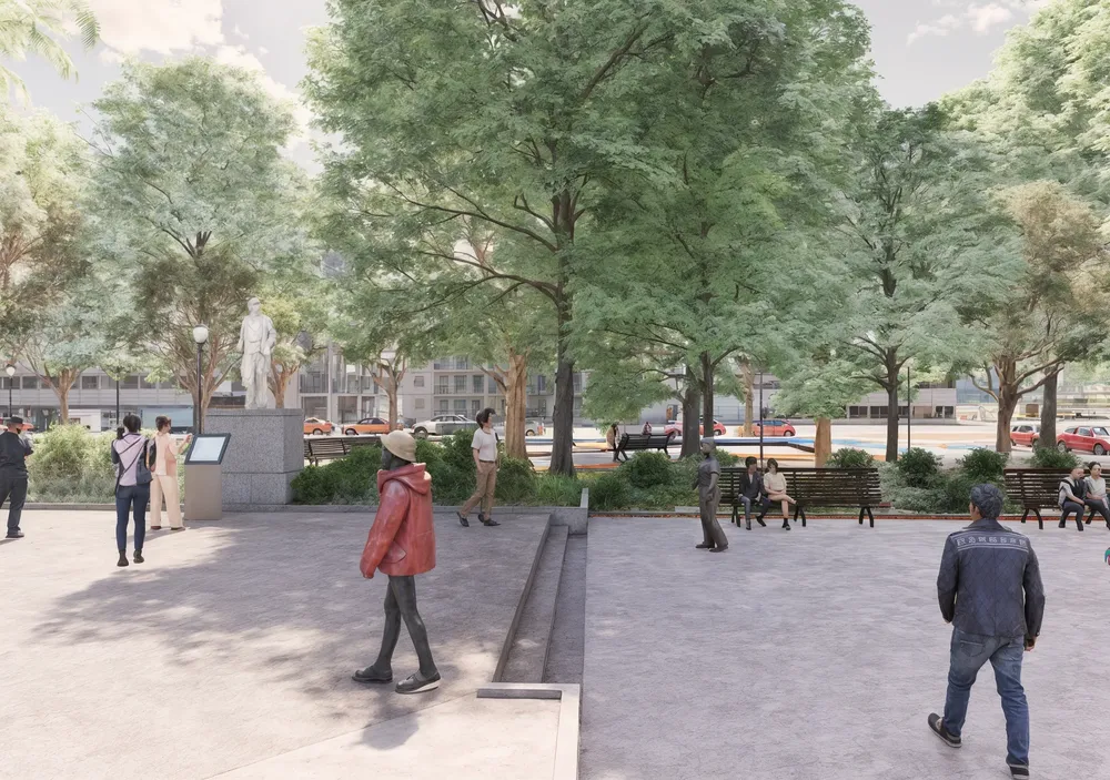 Render Plaza Urquiza monumento urquiza 1